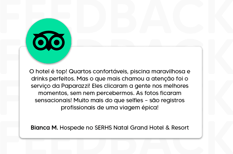 feedback de cliente elogiando hotel